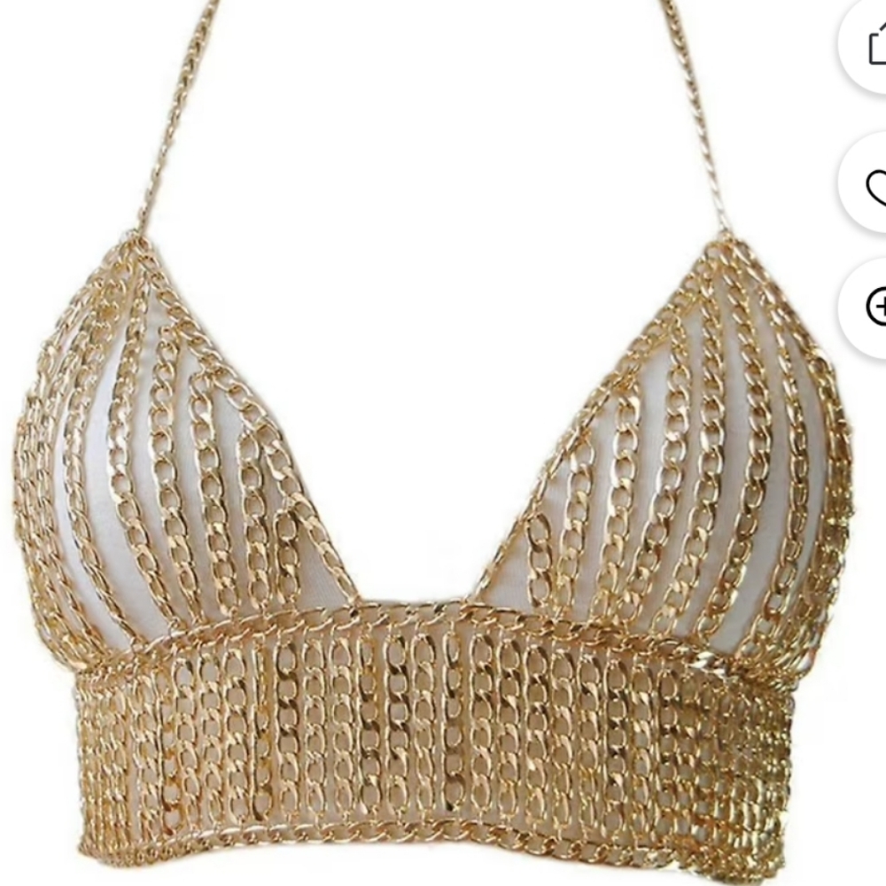 Gold Halter Bra